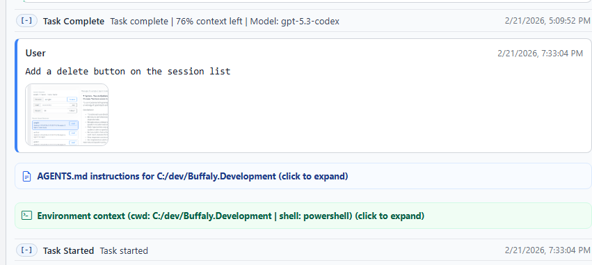 Sent prompt with attached image visible in conversation